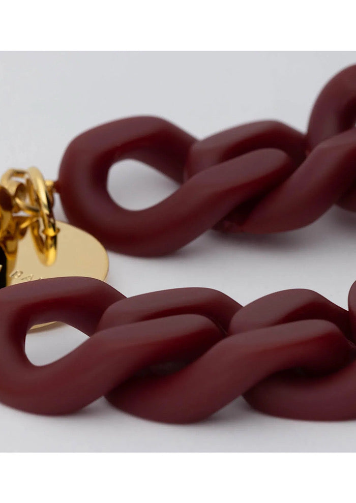 VANESSA BARONI Flat Chain Bracelet Matte Bordeaux