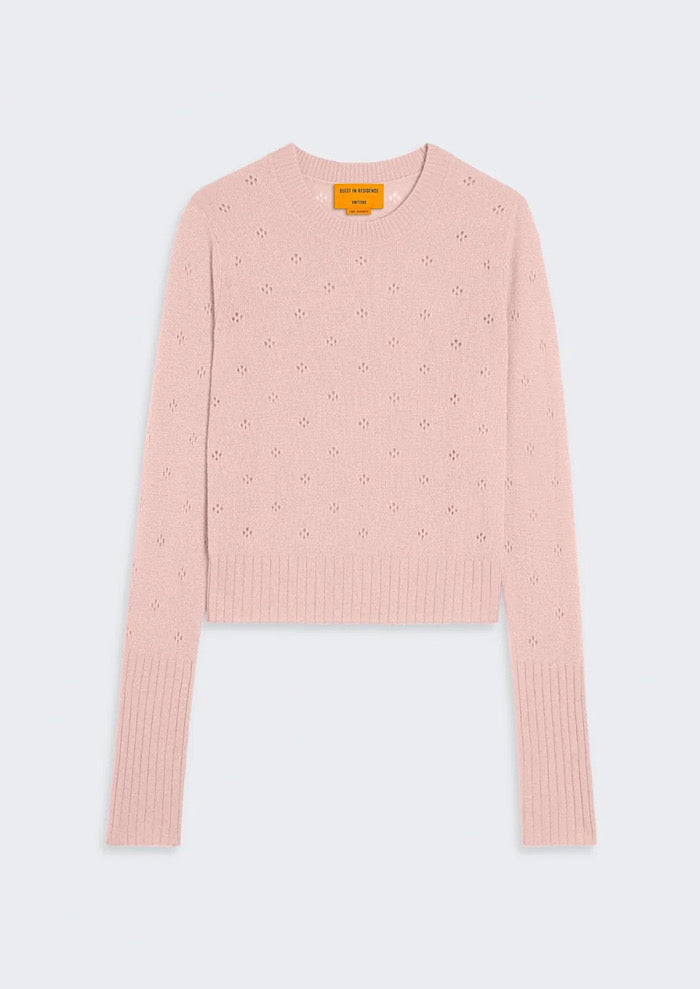 GUEST IN RESIDENCE Shrunken Pointelle Crew Pullover